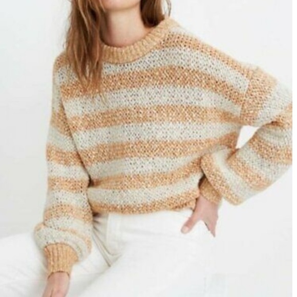 Madewell Sweaters - Orange Madewell White Baez Pullover Sweater in XS